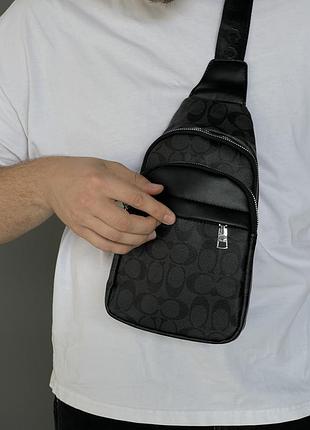 Чоловіча сумка слинг через плече coach 8