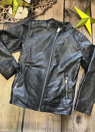Шкіряна куртка для хлопчика 128 см