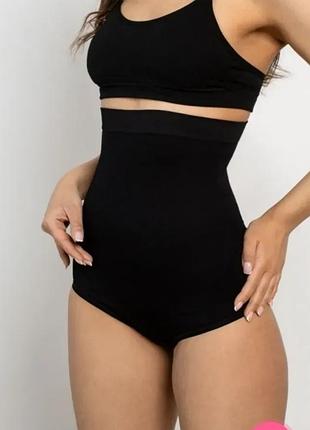 Корректирующие утягивающие трусики моделирующие высокие с утяжкой черные размер с,м