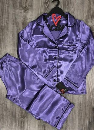 Новая женская атласная пижама двойка с рубашкой.