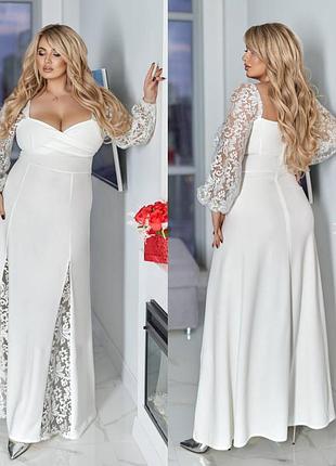 Волшебное женское долгое вечернее платье батал