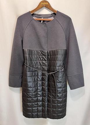 Chiago. стильне демісезонне пальто-куртка (розмір 50/xl) з вовною та стьобаним утеплювачем