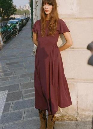 Струящееся платье миди от zara, размер s, м