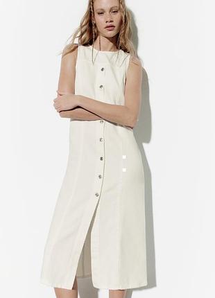Джинсовое платье миди zara, размер м