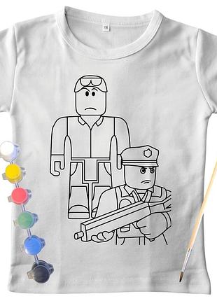 Детский набор для творчества футболка раскраска любимая интернет игра белая (дф0008)