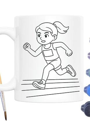 Набір для творчості кружка розмальовка легка атлетика 330 мл біла (кр0113)