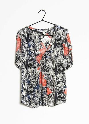 Блуза топ з малюнком абстракція пташки віскоза &other stories оверсайз