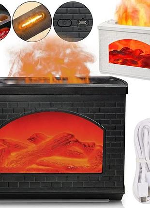 Ультразвуковой увлажнитель воздуха и аромадиффузор с эффектом камина и светодиодной подсветкой