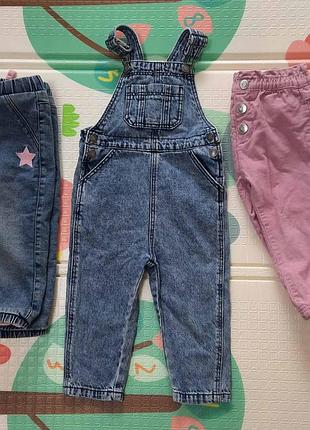 Одяг на дівчинку, комбінезон, зимові джинси, штани для дівчинки 86 см.