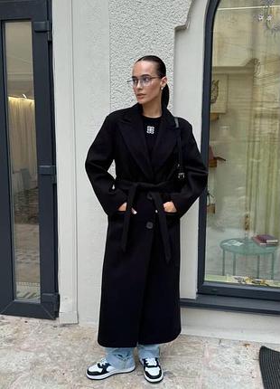 Чорне тепле осіннє пальто нове