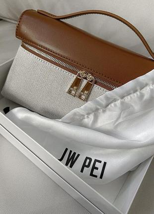 Thea top handle bag - brown canvas