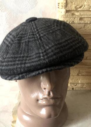 Зимняя шерстяная 8 клинная кепка на флисе с ушами. 56—57—58—59 см