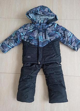 Зимний комплект теплый с капюшоном (куртка + полукомбинезон) для мальчика