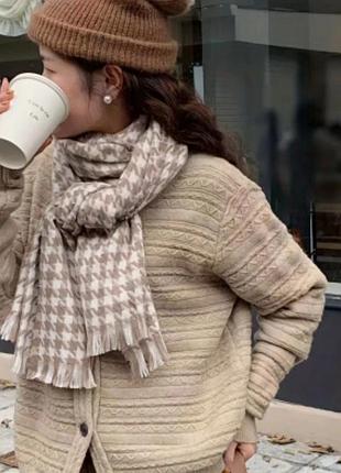 Стильный женский шарф шарфик гусиная лапка новый