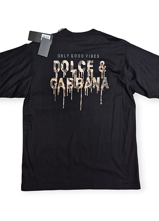 Мужская футболка dolce&amp;gabbana черная, размер 48, 52.