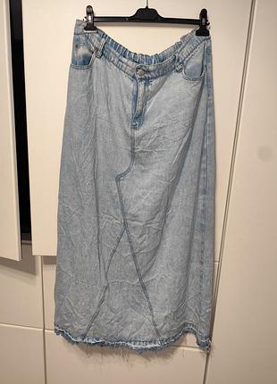 Жіноча джинсова довга спідниця