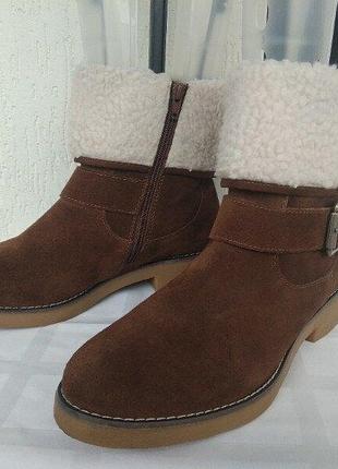 Полуcапожки замшевие, демисезонние marks&spencer р.40