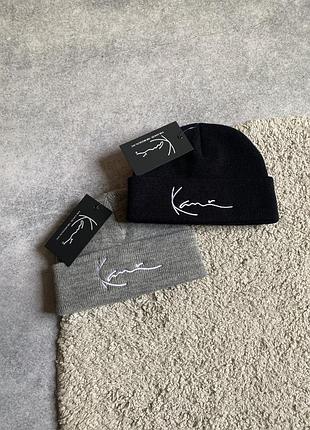 Karl kani signature fisherman beanie оригинал новая мужская женская шапка бини короткая докер фишерман черная серая skate sk8 y2k rap рэп реп скейт