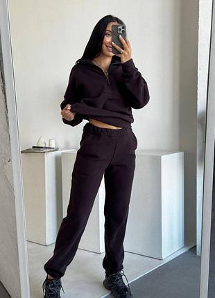 Женский брючный флисовый костюм
