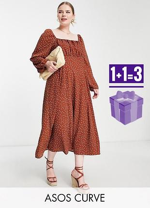 Міді сукня в горошок asos 30 батал