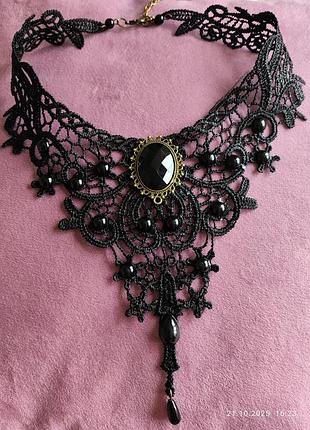 Колье чокер, кружево, украшение