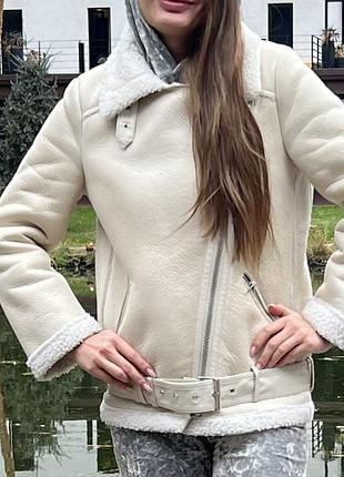 Дубленка авиатор zara xs размер