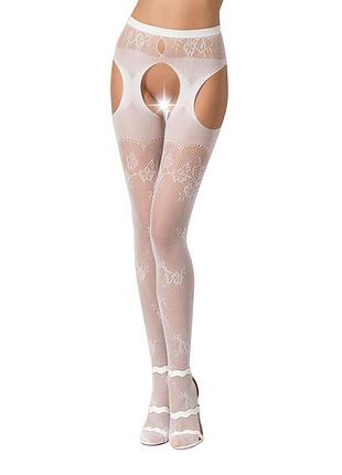 Эротические колготки passion s022, размер универсальный, белый (pss022w)