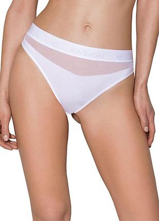 Трусики з прозорою вставкою ps006 panties white l - passion