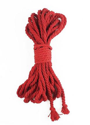 Бавовняна мотузка bdsm 8 метрів, 6 мм, колір червоний