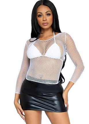 Топ leg avenue long sleeves t-shirts white one size