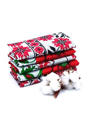 Кухонные полотенца luxyart мак вишивка размер 35*70 см рогожка 5 шт (lr-261)