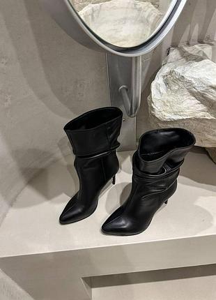 Ботильоны 11790, р.36,37,38,39,40, натуральная кожа, черный