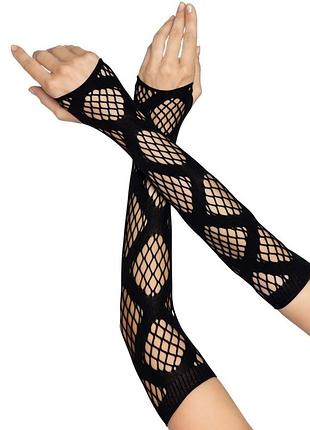 Leg avenue faux wrap net arm warmers black