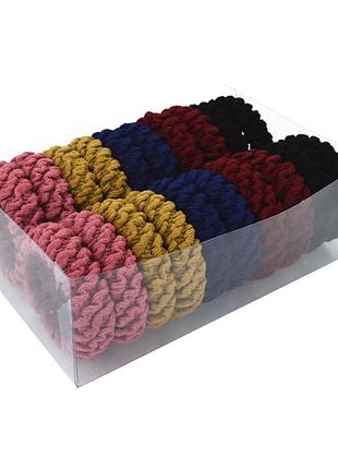 Резинки для волос микрофибра-жатка 0307-923, 20 штук