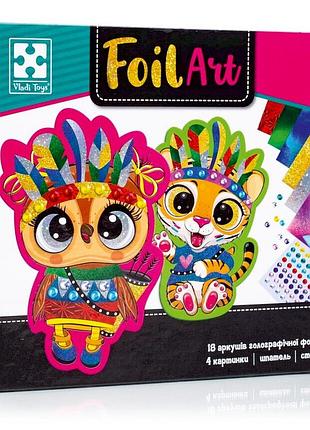 Набор для творчества "foil art безумные индейцы" vt4433-09 фольга, шпатель, стразы