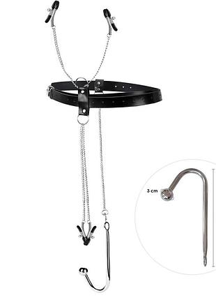 Бондажний набір з металевим анальним гаком no2 art of sex blanca bondage set with anal hook no2