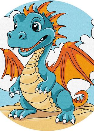 Картина за номерами "прогулянка дракончика" kho-r1058 d19см