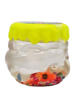 Вязкая масса, слайм "crystal slime" cs-01-01u с бусинками желтый