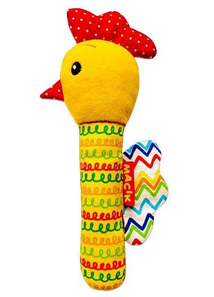 Игрушка мягконабивная «погремушка петушок» мс 010302-02