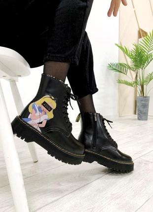 Черевики зимові з хутром dr. martens jadon fur черевики1 фото