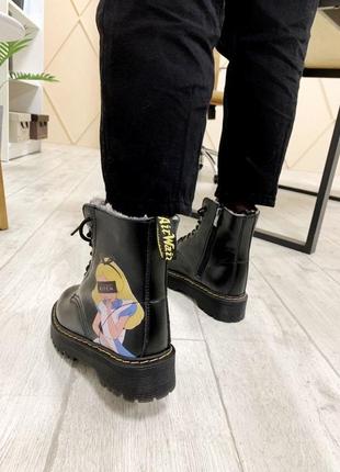 Ботинки зимние с мехом dr. martens jadon fur черевики4 фото