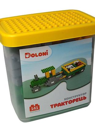 Конструктор "тракторец" 013888/41 в пластиковом боксе 141 деталь