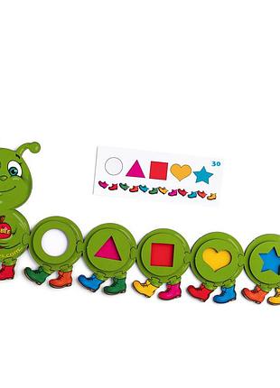 Развивающая игра "гусеница собери по образцу" (псд245) psd245 с карточками