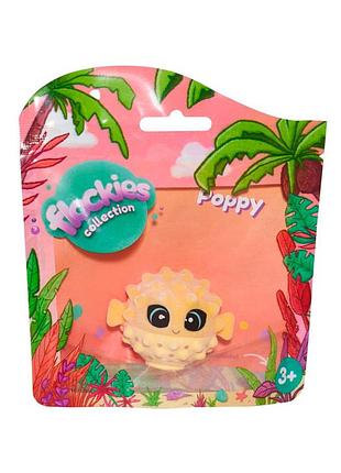 Коллекционная игрушка-фигурка рыба фугу поппи flockies s2 flo0401