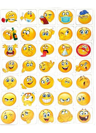 Набор "эмоджи" на магнитах 1366ats на планшете 35 элементов