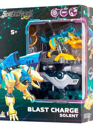 Детский игровой набор s5 l1 солент screechers wild! eu686114 запускатель-бластер, машинка-трансформер