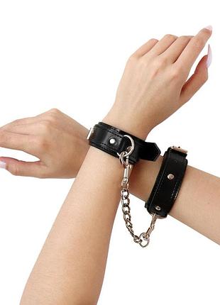 Наручники из экокожи art of sex - handcuffs emoji, цвет черный