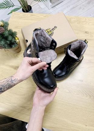 Ботинки зимние с мехом dr. martens jadon fur print черевики2 фото
