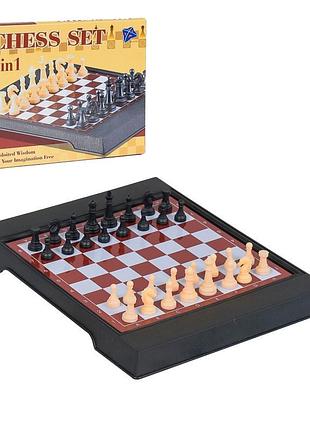 Настольная игра магнитные шахматы 2 в 1 3608, 24,5 x 19,5 см
