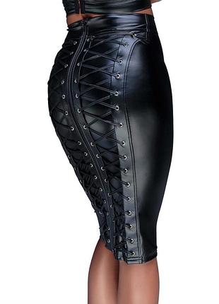 Юбка noir handmade f152 powerwetlook pencil skirt - s